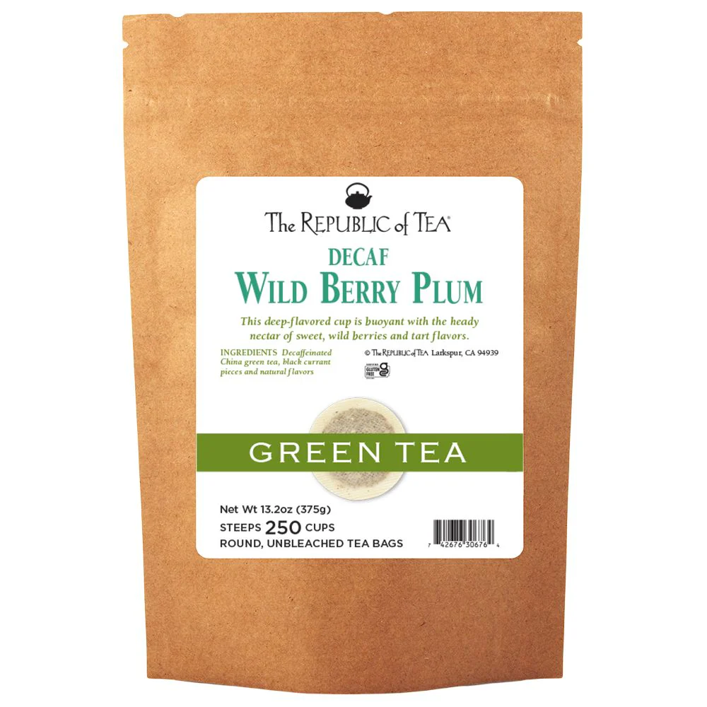 Decaf Wild Berry Plum Green Tea Bags - Bulk